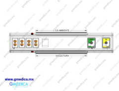 Consola 4VD de 1.20m 2 tomas 2 contactos con iluminación