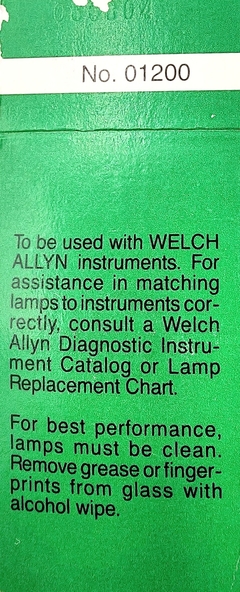 Foco Welch Allyn 01200 100% Original - G MEDICA, SA DE CV