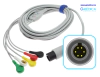 CABLE ECG DE 5 LATIGUILLOS DE BOTON, CONEXIÓN DIRECTA COMPATIBLE CON AAMI