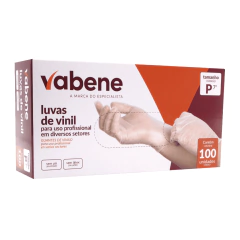 Luva de Vinil sem Pó Vabene tamanho P