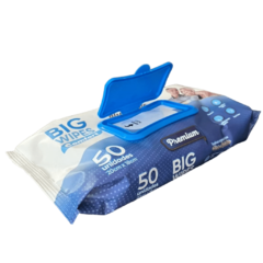 Toalhas Umedecidas Big Wipes Comfort - Pacote com 50 unidades - 20cm x 18cm