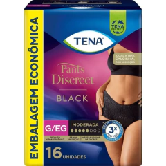 Roupa Intima Tena Pants Discreet Black com 16 unidades tamanho g/eg