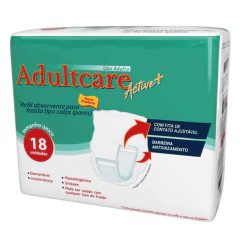 Absorvente Para Fralda-Calça Adultcare Active+ - Pacote com 18 unidades