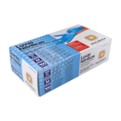 Luva Nitrílica sem Pó Azul tamanho m Descarpack