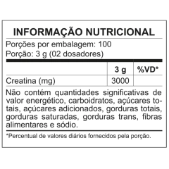 Creatina 100% Pura Creatin Up (300g) - Nutrata tabela nutricional