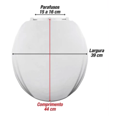 Assento sanitário elevado oval Mebuki, 13,5 cm, ideal para conforto e segurança.

