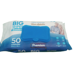Toalhas Umedecidas Big Wipes Comfort - Pacote com 50 unidades - 20cm x 18cm