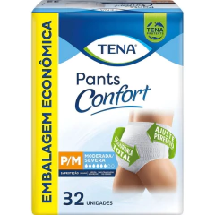 Roupa Intima Tena Pants Confort Unissex com 32 unidades tamanho p/m