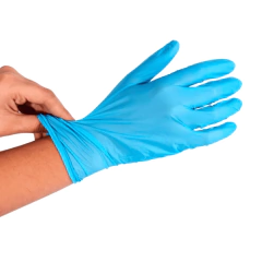 Luva Nitrílica sem Pó Azul - Cartucho com 100 Unidades - Descarpack
