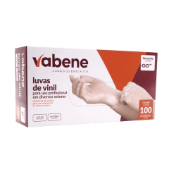 Luva de Vinil sem Pó Vabene tamanho GG