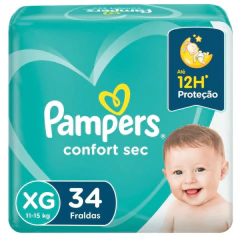 Fralda Infantil Pampers Confort Sec™ tamanho XG