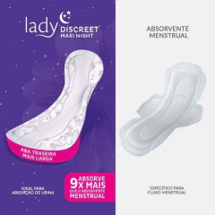 Absorvente Tena Lady Discreet Maxi Night com 6 unidades