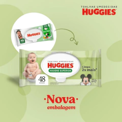 Toalhas Umedecidas Huggies Higiene Superior - Pacote com 48 unidades - 19,5cm x 14,2cm