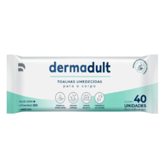 Toalhas Umedecidas Dermadult - Pacote com 40 unidades - 20cm x 25cm
