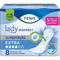 Absorvente Tena Lady Discreet Extra com 8 unidades