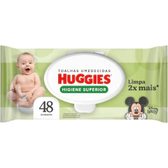 Toalhas Umedecidas Huggies Higiene Superior - Pacote com 48 unidades - 19,5cm x 14,2cm