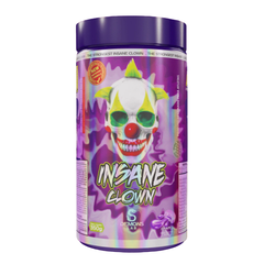 Pote de 350g do pré-treino Insane Clown da Demons Lab, com embalagem vibrante e design de palhaço.