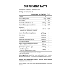 Informações nutricionais do Pré-Treino Insane Clown da Demons Lab, incluindo ingredientes e valores por porção.