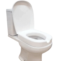 Assento sanitário elevado retangular com tampa de 7,5 cm da marca Mebuki, ideal para pessoas com mobilidade reduzida, idosos e gestantes