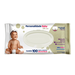 Toalhas Umedecidas Personalidade Baby com 100 unidades - 20cm x 15cm