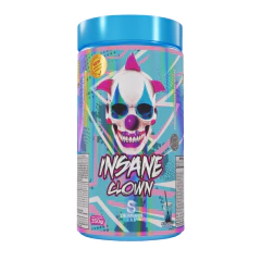 Pote de 350g do pré-treino Insane Clown da Demons Lab, com embalagem vibrante e design de palhaço.
