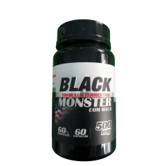 Frasco de suplemento Black Monster Tribulus Terrestris com Maca Peruana 500mg com 60 cápsulas