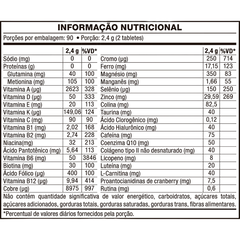 Multivitamínico Ultra Men 180 Tabletes tabela nutricional
