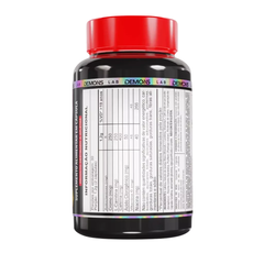 Frasco do Termogênico Diabolik da Demons Lab contendo 60 cápsulas, com informações nutricionais visíveis no rótulo.