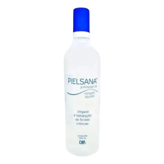 Frasco de 350ml da solução aquosa de polihexanida da marca Pielsana, indicado para limpeza e hidratação de feridas crônicas.

