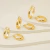 Brinco Dourado Oval Abaulado Fecho Italiano em Aço Inoxidável - ELA UP - Acessórios em aço inoxidável