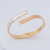 Bracelete Dourado Duplo Liso e Zircônia em Aço Inoxidável
