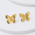 Brinco Dourado Borboleta Detalhada 3D em Aço Inoxidável