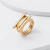 Anel Dourado Linhas 3D em Aço Inoxidável