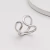 Anel Regulável Loop Cruzado em Aço Inoxidável