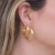 Brinco Dourado Argola Maxi Abaulada Fecho Italiano em Aço Inoxidável