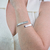Bracelete Duplo Liso e Zircônia em Aço Inoxidável