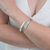 Bracelete Duplo Liso e Zircônia em Aço Inoxidável