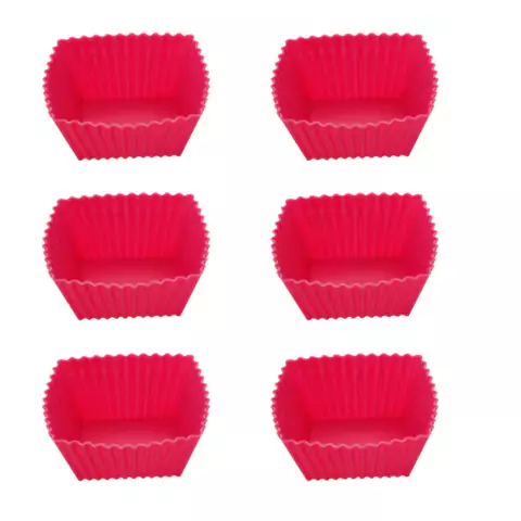 FORMA CUPCAKE DE SILICONE QUADRADO C/6 UN SOBREMESA