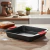 Assadeira Antiaderente Retangular 30x25cm pegador silicone - comprar online