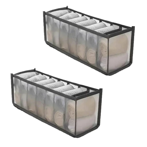 2un Organizador gaveta meia cuecas e calcinhas 7 divisórias