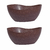 2un Tigela saladeira bowl oval 1,9lt marrom escuro