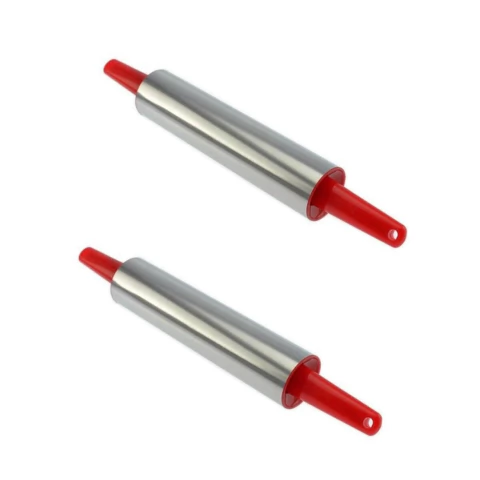 2UN Rolo Abridor De Massa Inox Massa Pizza Antiaderente 34cm