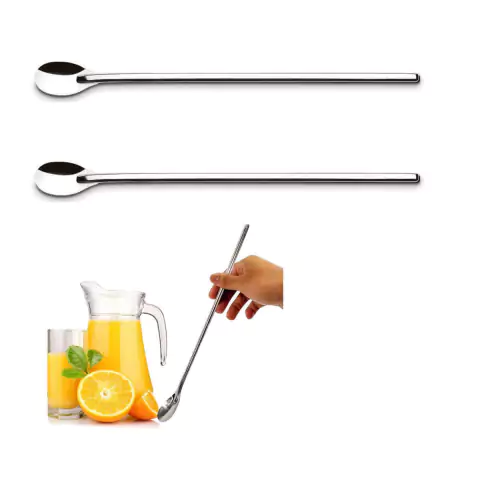 2un COLHER DE SUCO COQUETEL DRINKS BAILARINA INOX LONGA