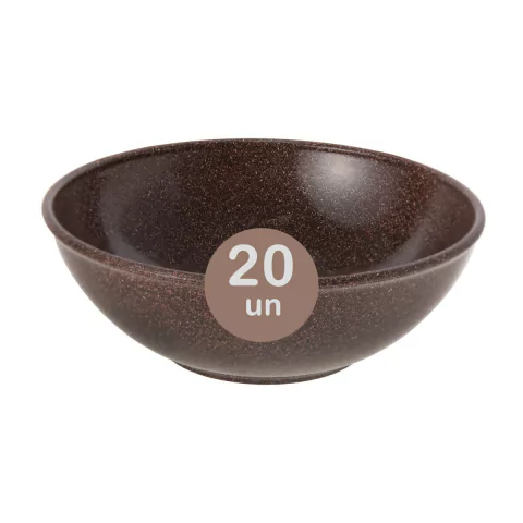 20un Tigela bowl 700ml salada petiscos Marrom Escuro