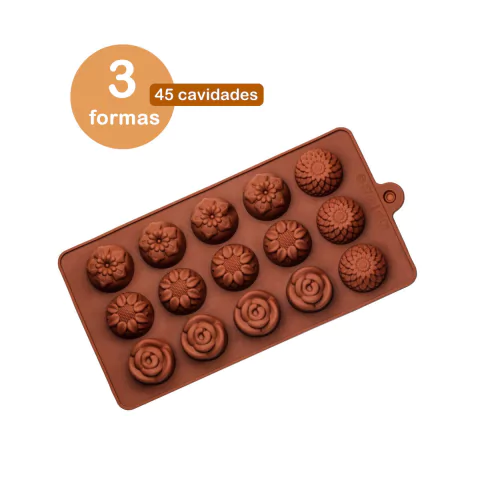 3un Forma Silicone Bombom Moldes fino Doce Docinho Chocolate