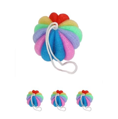 3un Esponja Banho bucha Bolinha 10cm super macia de pendurar