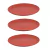 3 UN Prato Lanche Sobremesa Redondo Durável 20cm vermelho