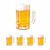 4 CANECA DE CHOPP CERVEJA BEBIDA VIDRO GROSSO 400ML