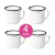 4un Canecas Esmaltada tradicional 150ml Café xícara branca