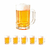 5 CANECA DE CHOPP CERVEJA BEBIDA VIDRO GROSSO 400ML